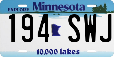 MN license plate 194SWJ