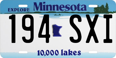 MN license plate 194SXI