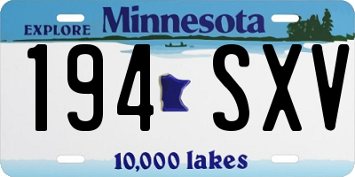 MN license plate 194SXV