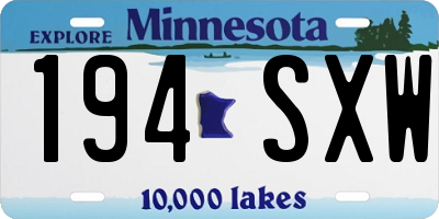 MN license plate 194SXW