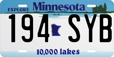 MN license plate 194SYB
