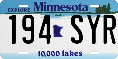MN license plate 194SYR