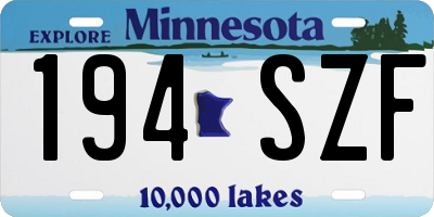 MN license plate 194SZF
