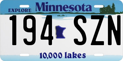 MN license plate 194SZN