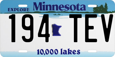 MN license plate 194TEV