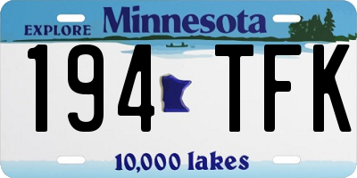 MN license plate 194TFK