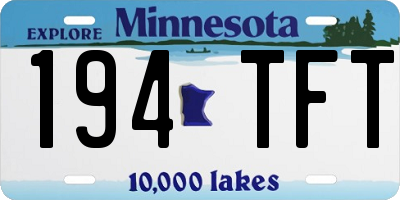 MN license plate 194TFT
