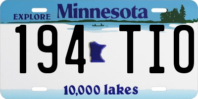 MN license plate 194TIO