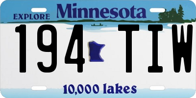 MN license plate 194TIW