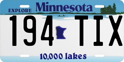 MN license plate 194TIX