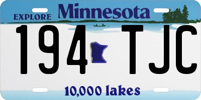 MN license plate 194TJC