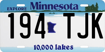 MN license plate 194TJK