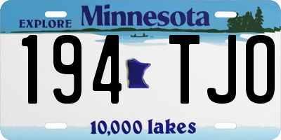 MN license plate 194TJO