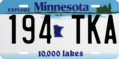 MN license plate 194TKA