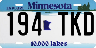 MN license plate 194TKD