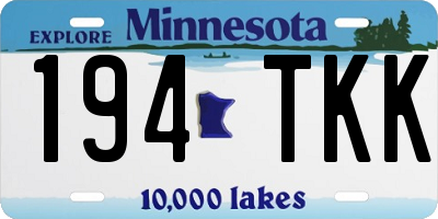MN license plate 194TKK
