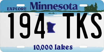 MN license plate 194TKS