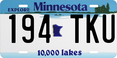 MN license plate 194TKU