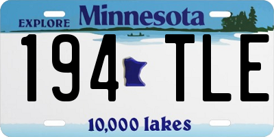MN license plate 194TLE