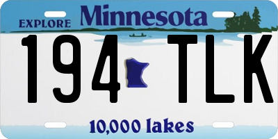 MN license plate 194TLK