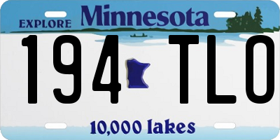 MN license plate 194TLO