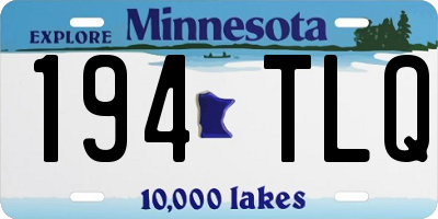 MN license plate 194TLQ