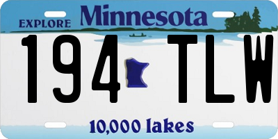 MN license plate 194TLW