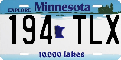 MN license plate 194TLX