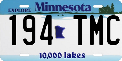 MN license plate 194TMC