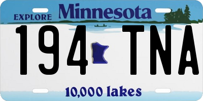 MN license plate 194TNA