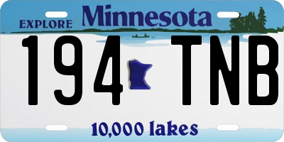 MN license plate 194TNB