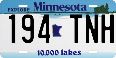 MN license plate 194TNH