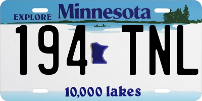 MN license plate 194TNL