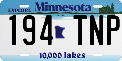 MN license plate 194TNP