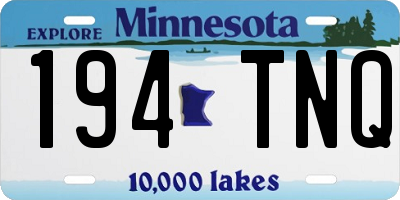 MN license plate 194TNQ