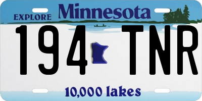 MN license plate 194TNR