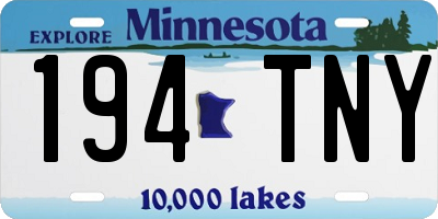MN license plate 194TNY