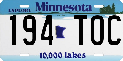 MN license plate 194TOC