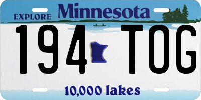 MN license plate 194TOG