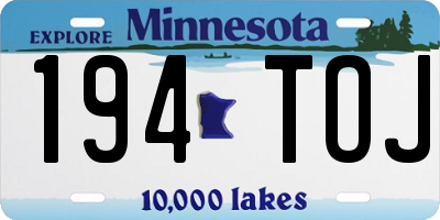 MN license plate 194TOJ