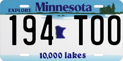 MN license plate 194TOO