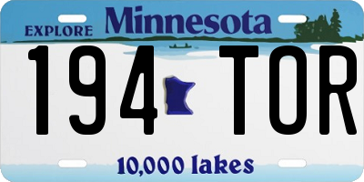 MN license plate 194TOR