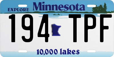MN license plate 194TPF