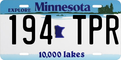 MN license plate 194TPR