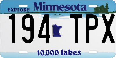 MN license plate 194TPX