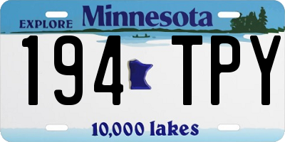 MN license plate 194TPY