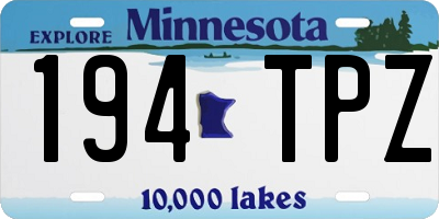 MN license plate 194TPZ