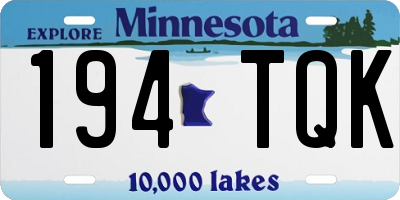 MN license plate 194TQK