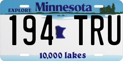 MN license plate 194TRU
