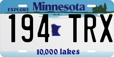 MN license plate 194TRX